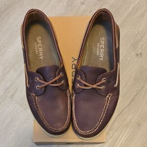Sperry Men's Rich Brown Leather Boat Shoes